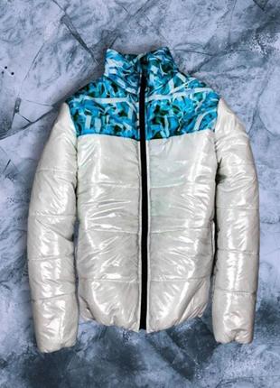 Куртка зимняя разноцветный верх белый низ  7-379