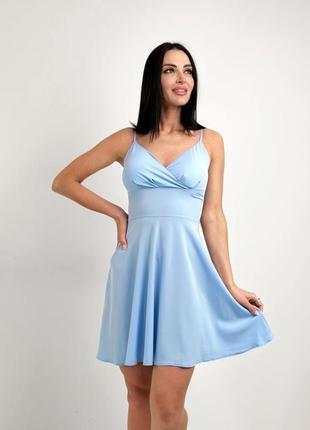 Розпродаж | літня коротка сукня з чашечками з софту фісташка, білий, блакитний