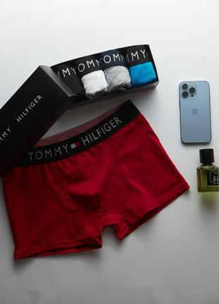 Чоловічі боксери tommy hilfiger 5 шт колір : червоний , голубий, сірий , білий , чорний