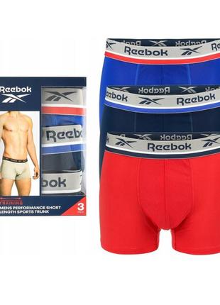 Набір труси-боксери reebok trunk elim (3 шт.) cobalt, vector red, vector navy