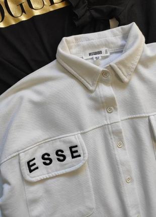 Белая короткая кофта свитшот куртка спортивная кроп топ рубашка карманами теплая оверсайз6 фото