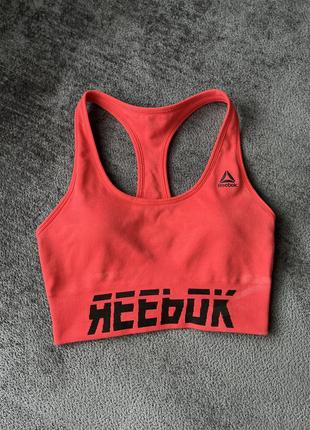 Вишневый красный коралловый спортивный топ с чашками reebok