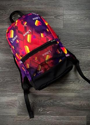 Рюкзак фіолетовий з принтом likee