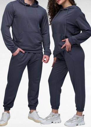 Унісекс спортивний костюм двійка худі та штани, якісний весняний костюм для жінок та чоловіків6 фото