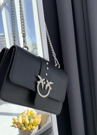 Жіноча сумка  pinko classic love bag icon simply black/silver10 фото