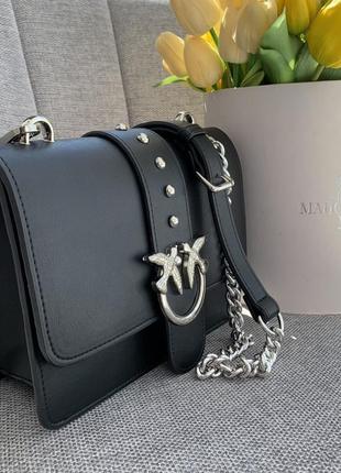 Жіноча сумка  pinko classic love bag icon simply black/silver1 фото