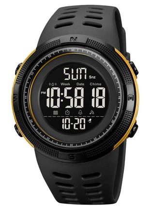 Skmei 2070bkgd black-gold, годинник, чорні, золоті, стильні, міцні, чоловічі, на кожен день, електронні