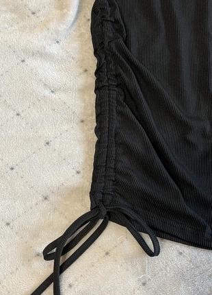 Сукня плаття футболка в рубчик міні від бренду plt8 фото