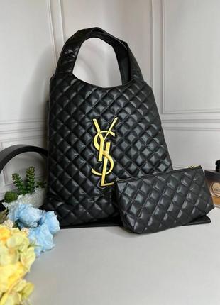 Жіноча сумка yves saint laurent icare maxi shopping bag чорна wb057
