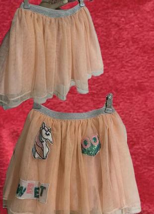 Стильная юбка упаковка для девочки/пудровая детская юбка