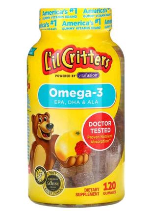 Омега-3, зі смаком малини та лимонаду, 120 жувальних цукерок