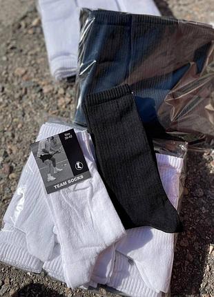 Высокие однотонные белые и черные носки, белые черные, базовые однотонные носки мужские женские//(12 пар – 300 грн)/разпродаж3 фото