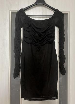 Платье мини черная2 фото