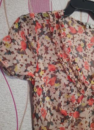 Летнее шифоновое платье в цветочный принт, платье3 фото