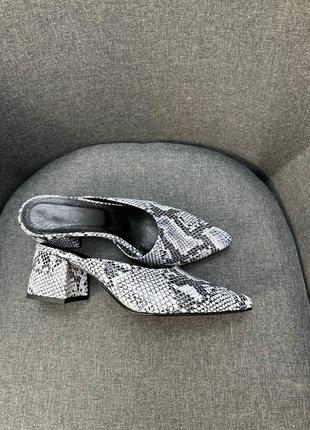 Шлепанцы сабо с острым носком на удобном каблуке6 фото