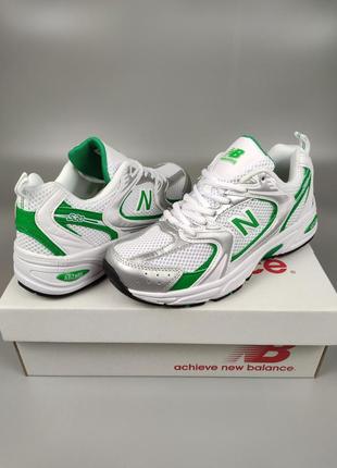 Кросівки нью баланс жіночі підліткові new balance 530 white silver green