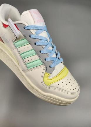 Кросівки жіночі підліткові adidas forum low white mint3 фото