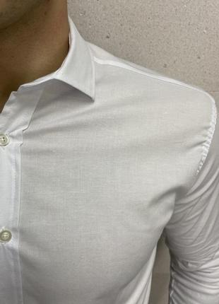 Рубашка белая однотонная 190603 фото