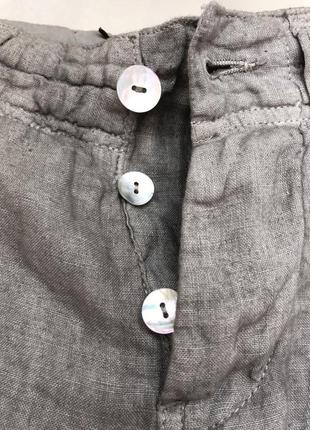 Льняные штаны шаровары в стиле бохо серые брюки джоггеры из льна9 фото