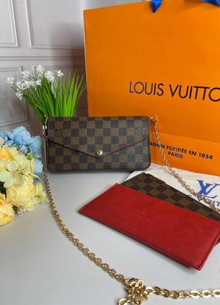 Женская клатч louis vuitton felicie damier ebene wb036