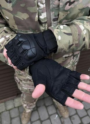 Рукавиці безпалі oakley tactical pro чорні r-7