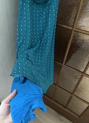 Легкое платье летнее в горошек разлетайка шелковое стильное на бретельках monsoon 38 меди платья4 фото