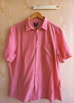 Яркая рубашка гавайка летняя сорочка з коротким рукавом h&m