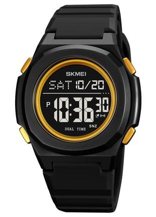 Skmei 2023bkgd-bk black-gold black, часы, черные, желтые, стильные, прочные, мужские, на каждый день