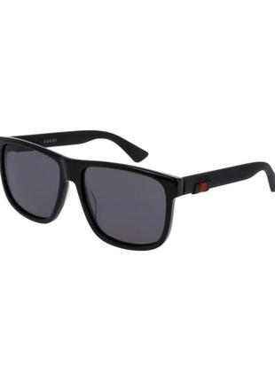 Сонцезахисні окуляри gucci gg0010s black-black-grey square sunglasses