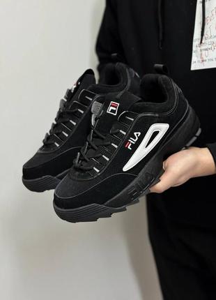 Fila кросівки чоловічі чорні, екошкіра 41-45р