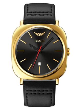 Skmei 1884gd gold, годинник, чорні, золоті, стильні, міцні, чоловічі, на кожен день, механічні