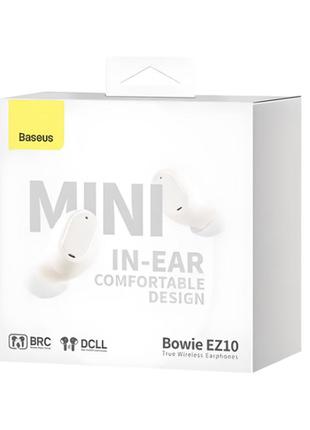 Безпроводові навушники baseus bowie ez10 для iphone - android (white) tws bluetooth 5.3