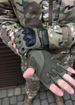 Рукавиці безпалі oakley tactical pro олива r-6