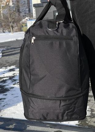 Дорожня сумка чорна nike біле лого10 фото