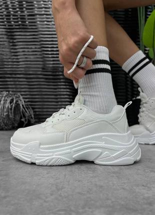 Стильні молодіжні кросівки білі triple 🔥акційна ціна 🔥🔥🔥