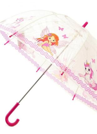 Детский зонт zest "фея и пони" прозрачный