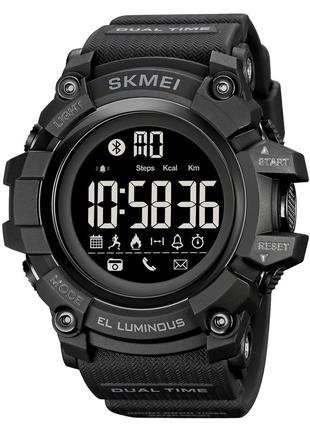 Skmei 2053bk black bluetooth, годинник, чорні, стильні, міцні, чоловічі, на кожен день, електронні