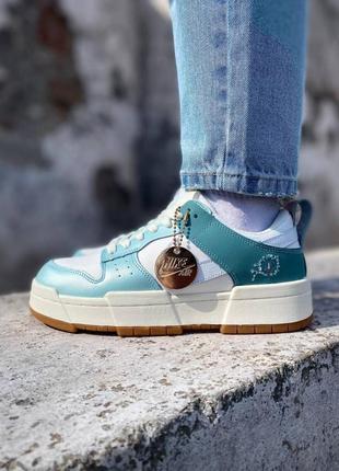 Жіночі кросівки nike dunk low white turquoise