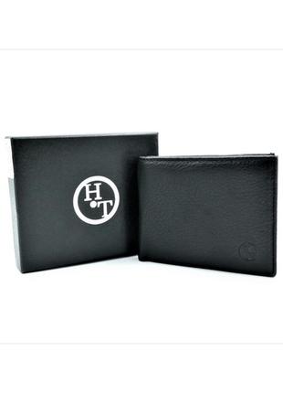 Чоловічий шкіряний гаманець-зажим 11 х 9 х 2,5 см чорний wtro-168-24f
