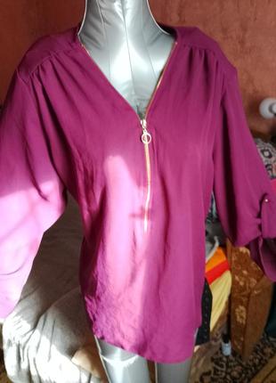 Блуза с молнией на груди2 фото