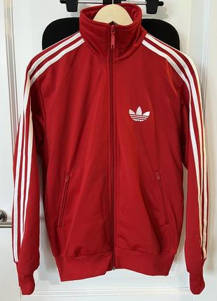 Олімпійка спортивна кофта adidas originals 3 stripes червона