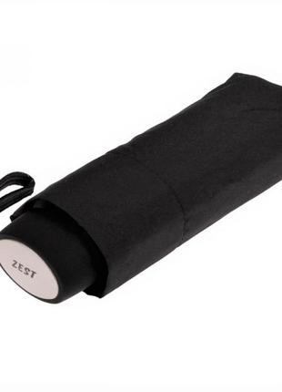 Компактний парасольок zest 85510 плоский механіка, 5 складжень чорний