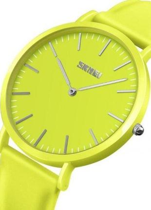 Жіночий наручний годинник skmei 9179 light green b, пластик - каучук, водостійкий, 30м, 30атм, силікон, спортивний