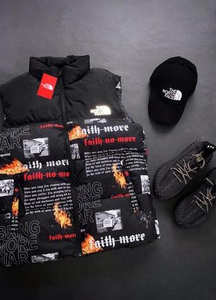 Жилетка в стиле the north face принт faith no more