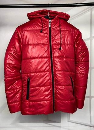 Куртка демісезонна червоного кольору 7-346