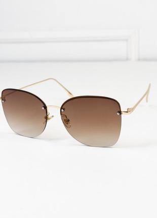 Безоправные очки с коричневым градиентом