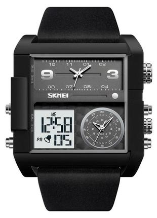 Skmei 2020bkwtbk black-black-white, часы, черные, стильные, прочные, мужские, на каждый день, электронные