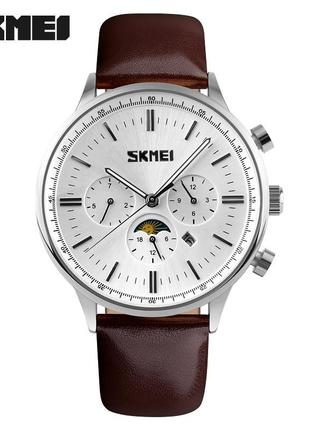 Skmei 9117siwt silver-white-brown