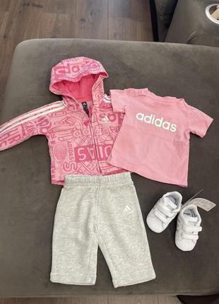 Кюстюм adidas + футболка для младенца 0-3 мес. 62 см