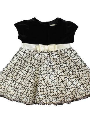 Дитяча сукня youngland чорна з молочним на 1-1,5 роки